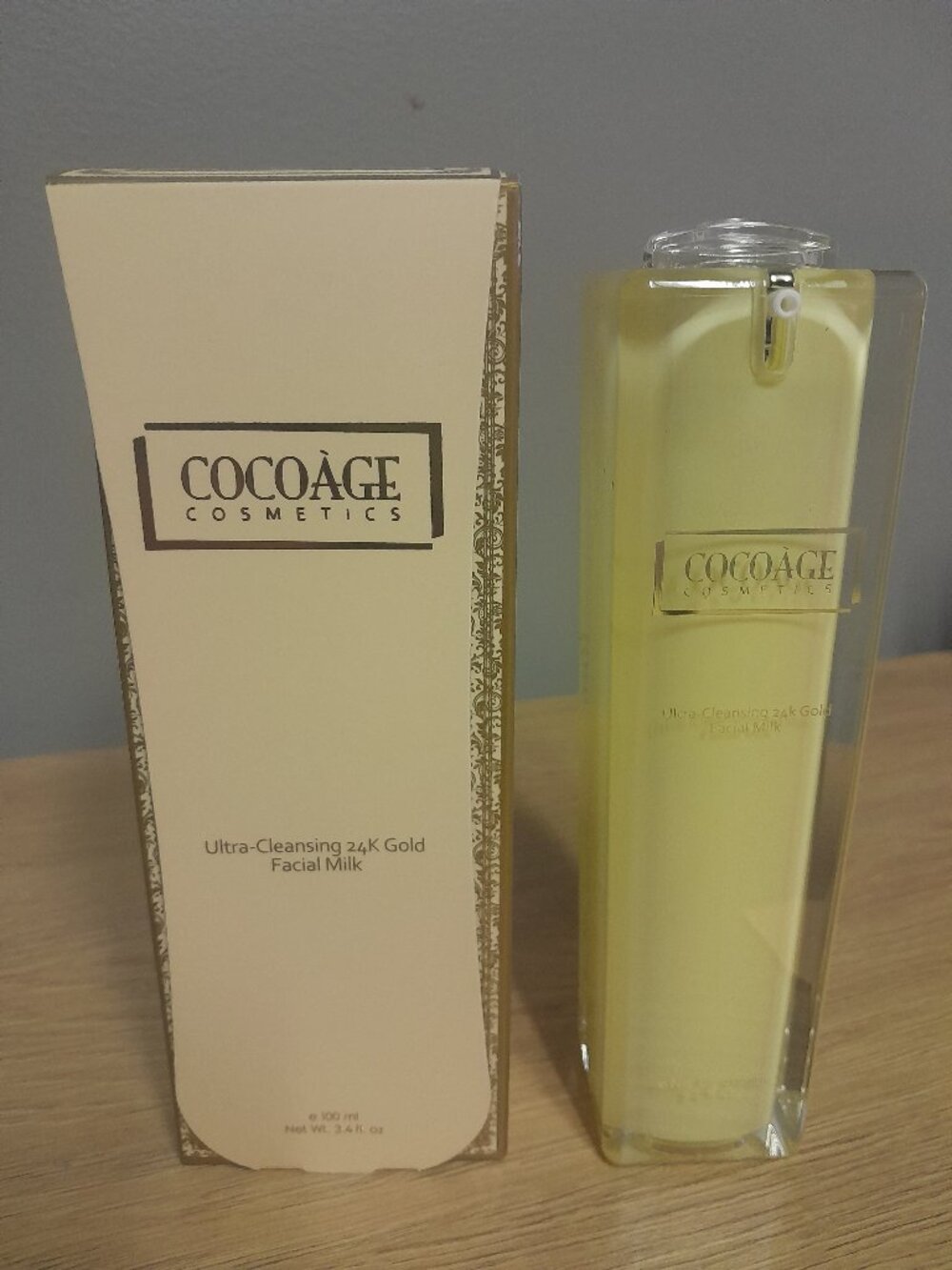 COCOAGE COSMETICS ULTRA-CLEANSING 24K GOLD FACIAL MILK-3.4fl oz/100ml-NEW-SELAED